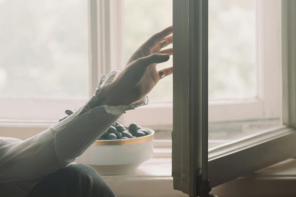 opening a window natural light