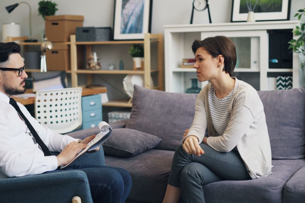 Adult client in a depression therapy session in Louisville, Kentucky